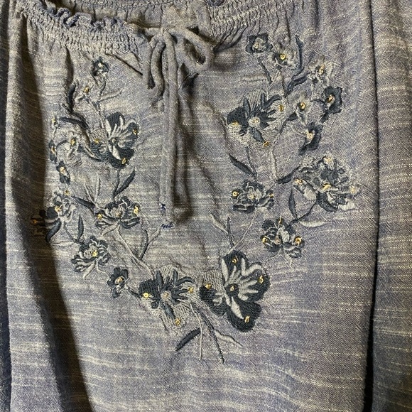 Blue Peasant Top Size 3X Plus Size - Picture 2 of 6